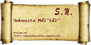 Sebeszta Máté névjegykártya